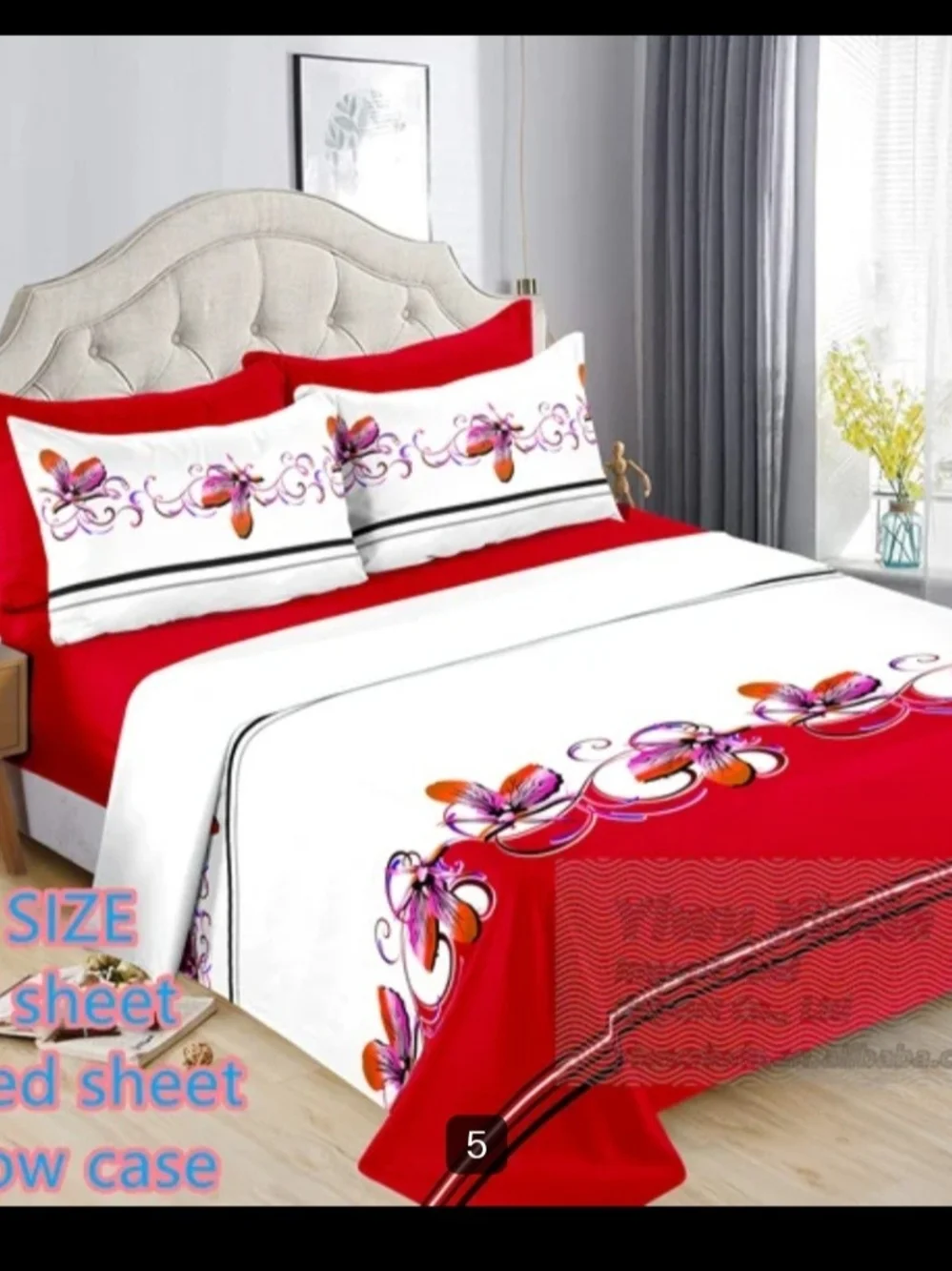 Liliana Pink Floral & Stripe Bed Sheet Set